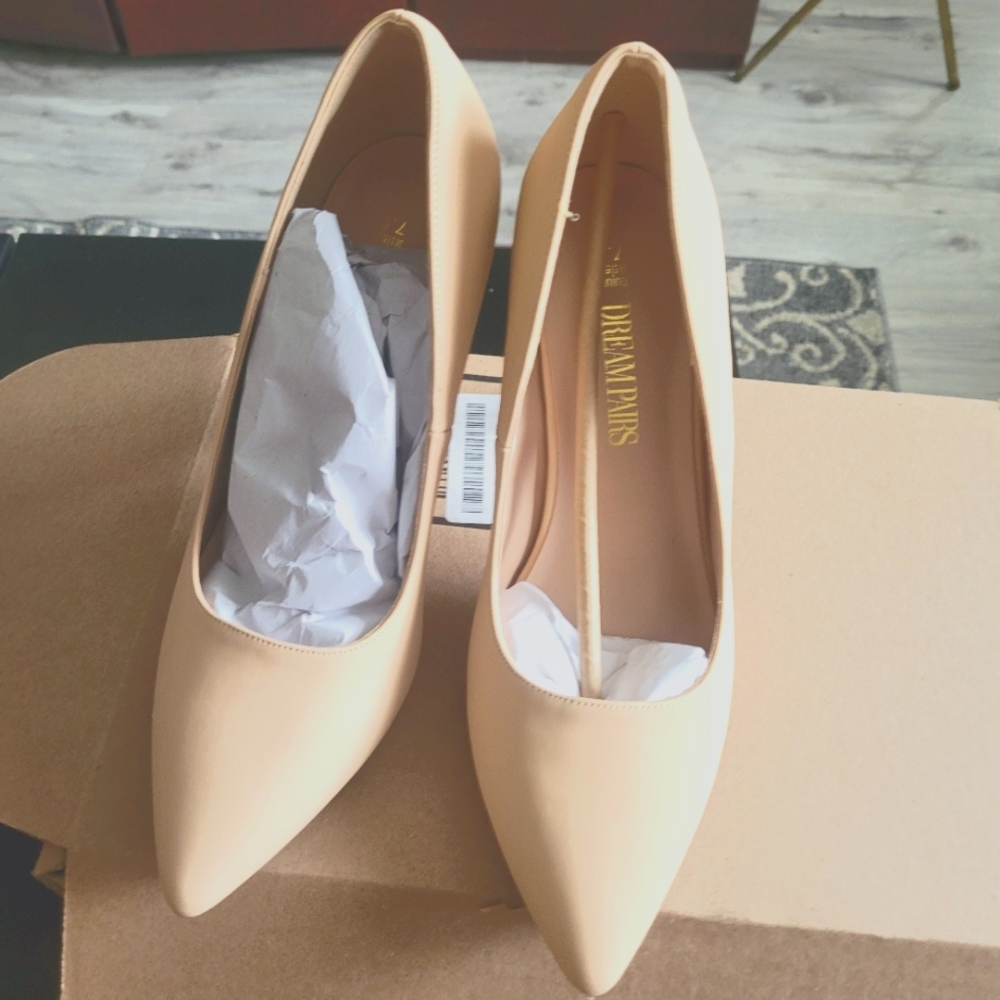 Zara Tan Stiletto Heels Classic Pointed Toe